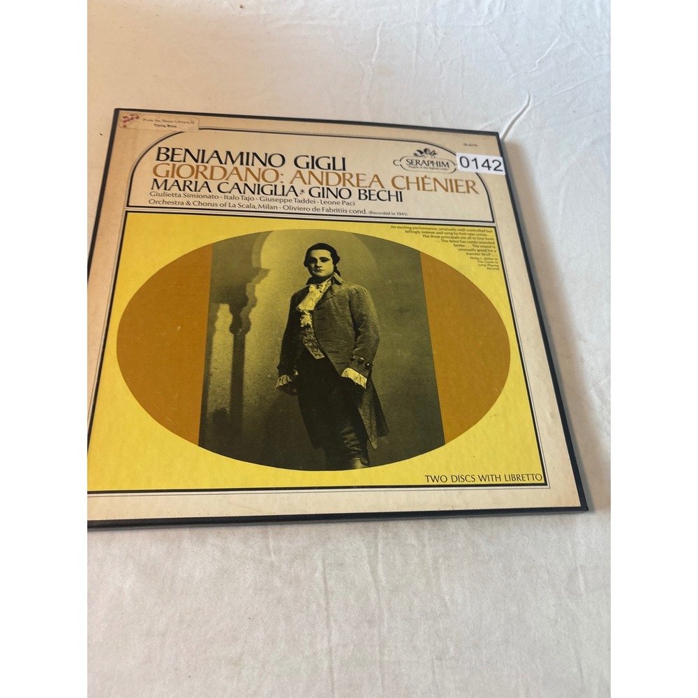 Seraphim Andrea Chenier Opera Vinyl LP Box Set Gigli Caniglia Bechi IB-6019 Good